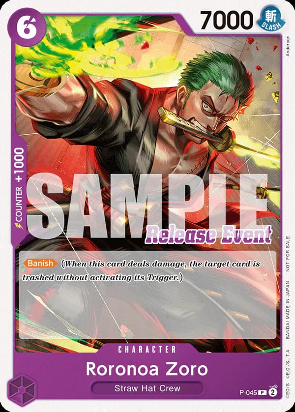Roronoa Zoro P-045 Official alternate printing 1