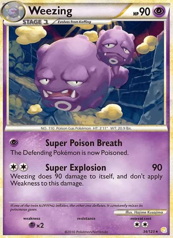 Weezing 34/123 from HeartGold & SoulSilver