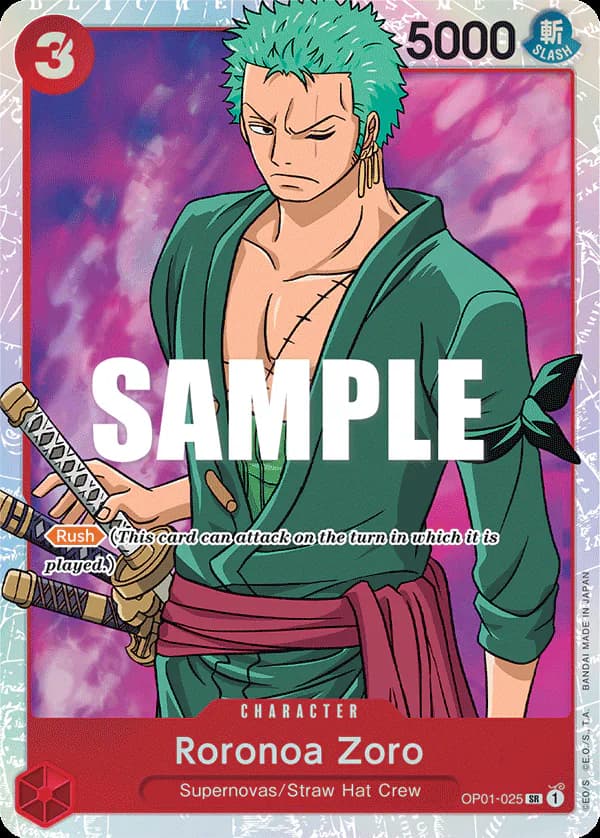 Roronoa Zoro OP01-025 Standard printing