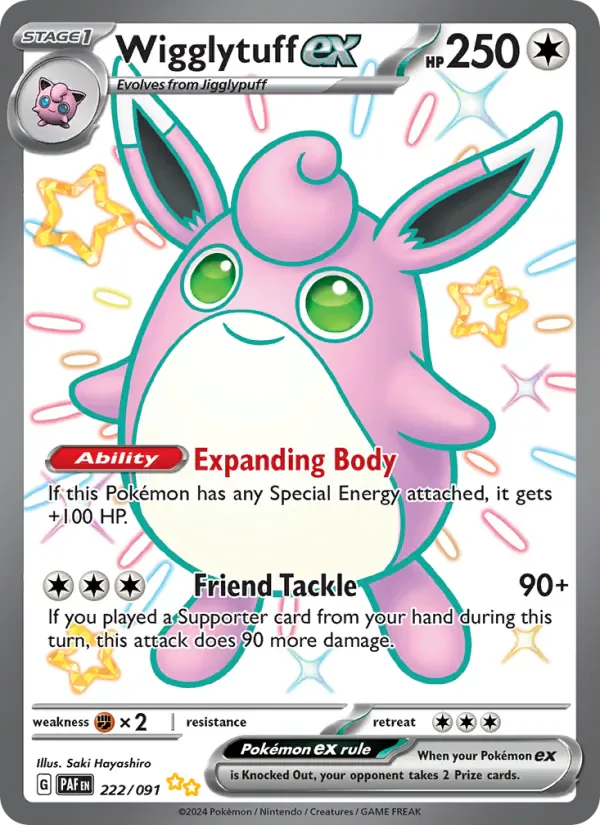 Wigglytuff ex 222/91 from Paldean Fates
