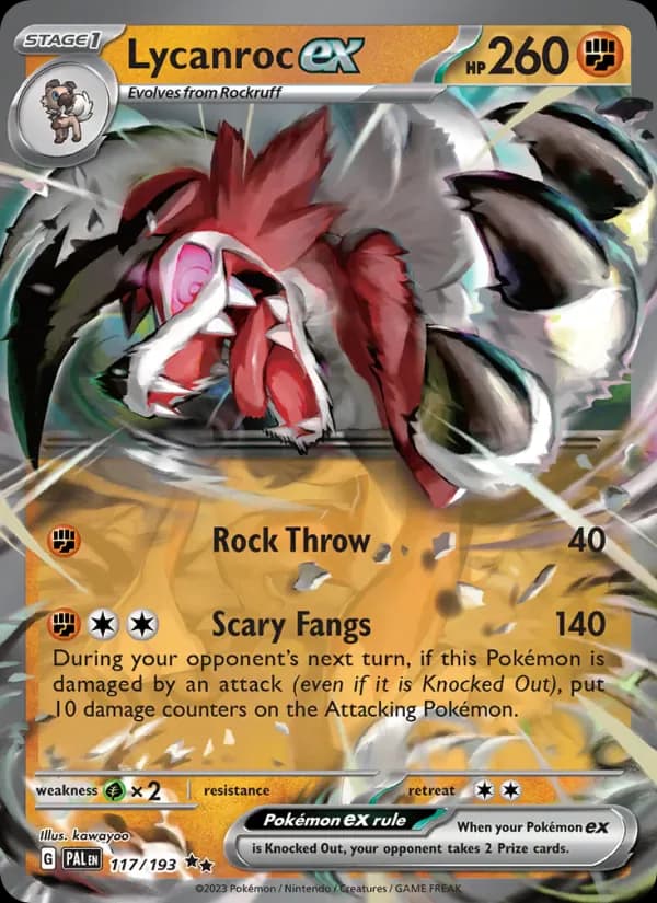 Lycanroc ex 117/193 from Paldea Evolved