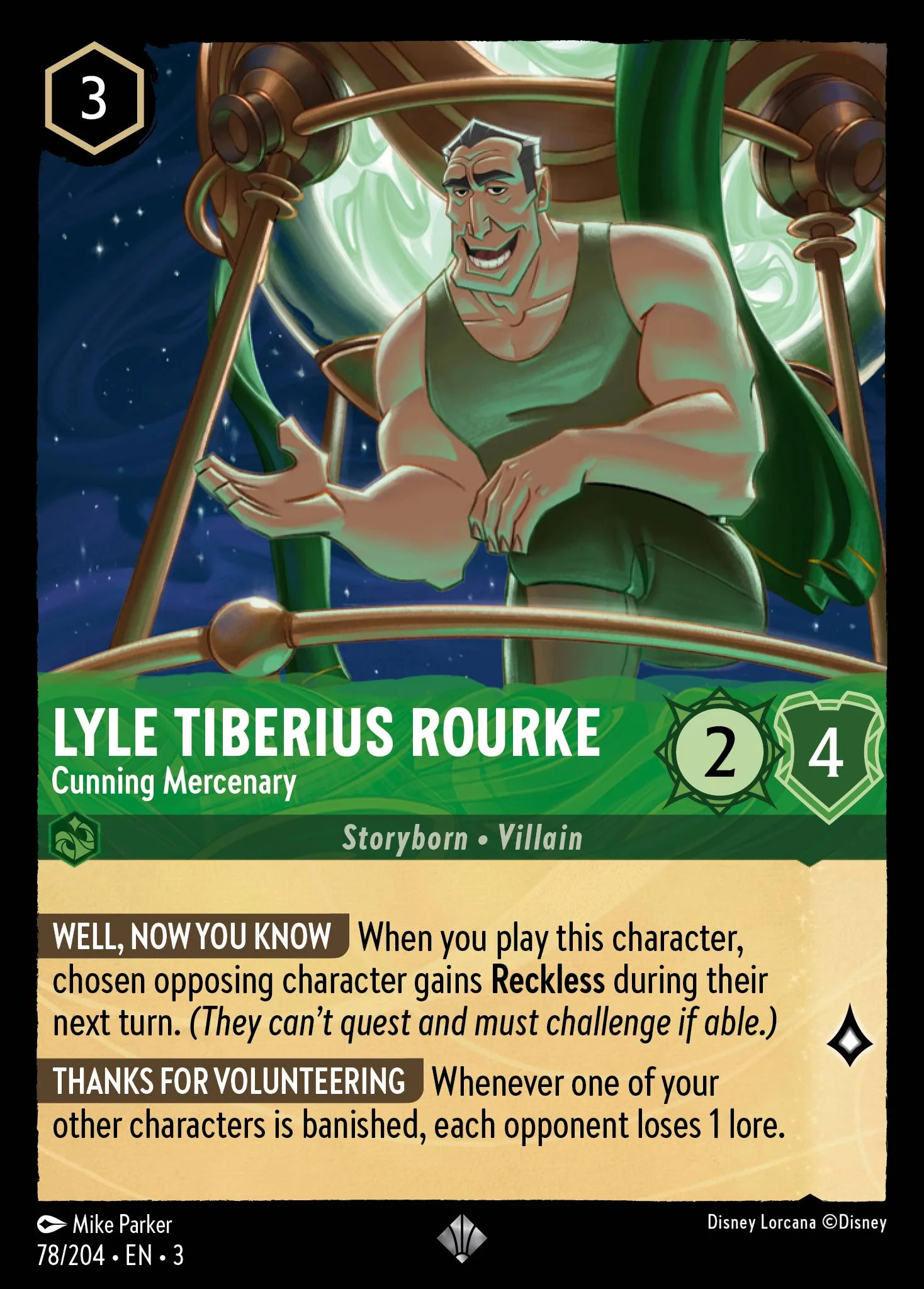 Lyle Tiberius Rourke - Cunning Mercenary 78/204 from Into the Inklands