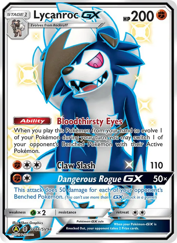 Lycanroc-GX SV66/SV94 from Hidden Fates
