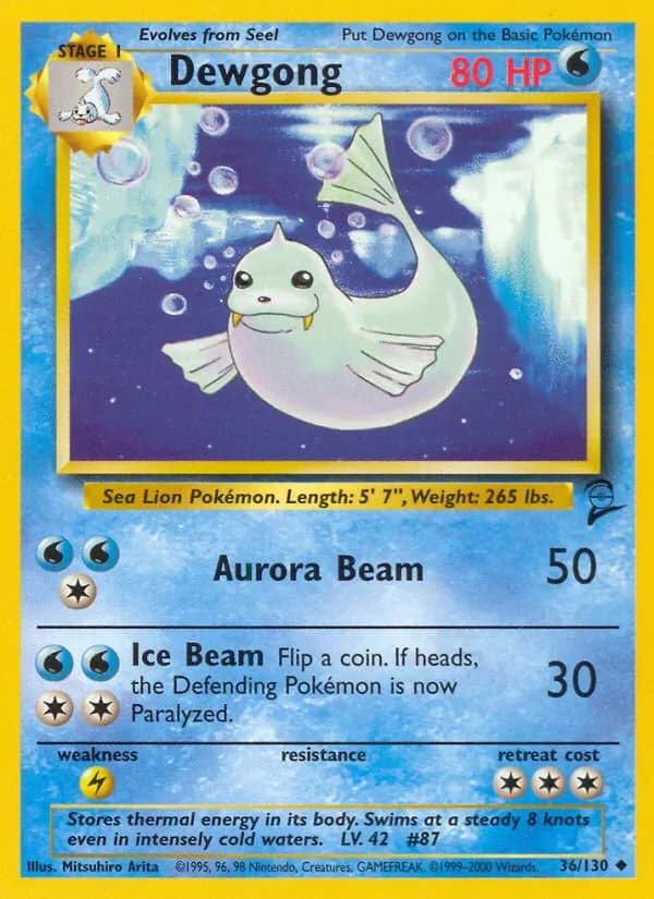Dewgong 36/130 from Base Set 2
