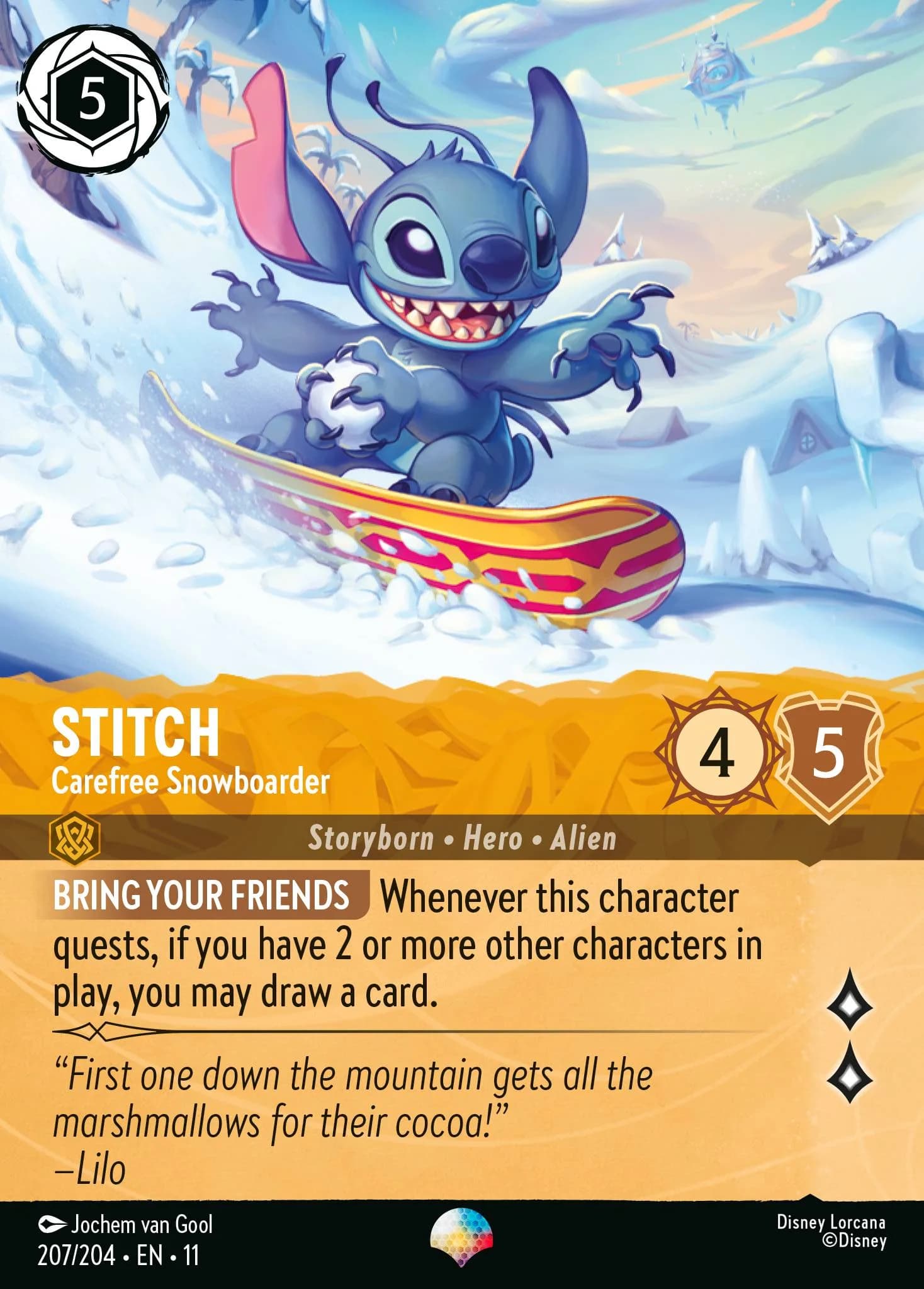 Stitch - Carefree Snowboarder 207/204 from Winterspell
