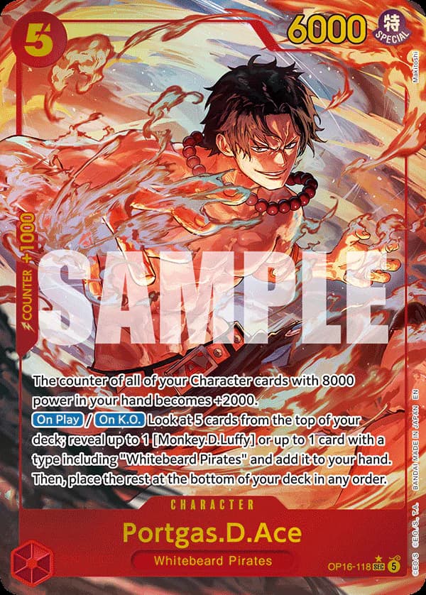 Portgas.D.Ace OP16-118 Official alternate printing 1