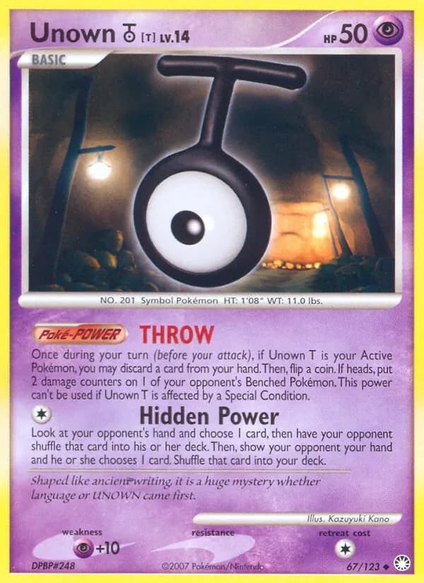 Unown T 67/123 from Mysterious Treasures