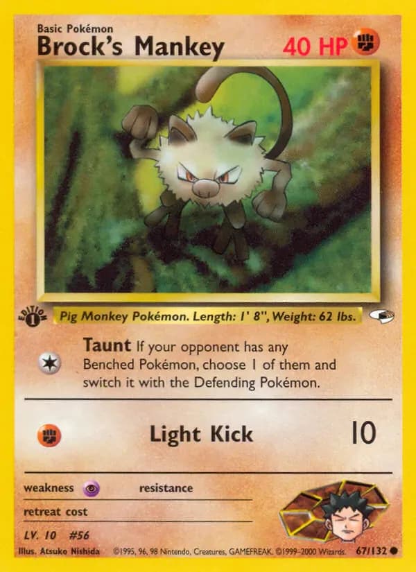 Brock's Mankey 67/132 from Gym Heroes