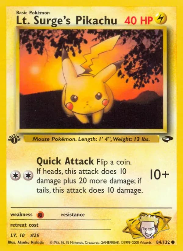 Lt. Surge's Pikachu 84/132 from Gym Challenge