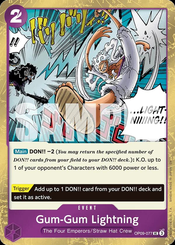 Gum-Gum Lightning OP09-077 Official alternate printing 1