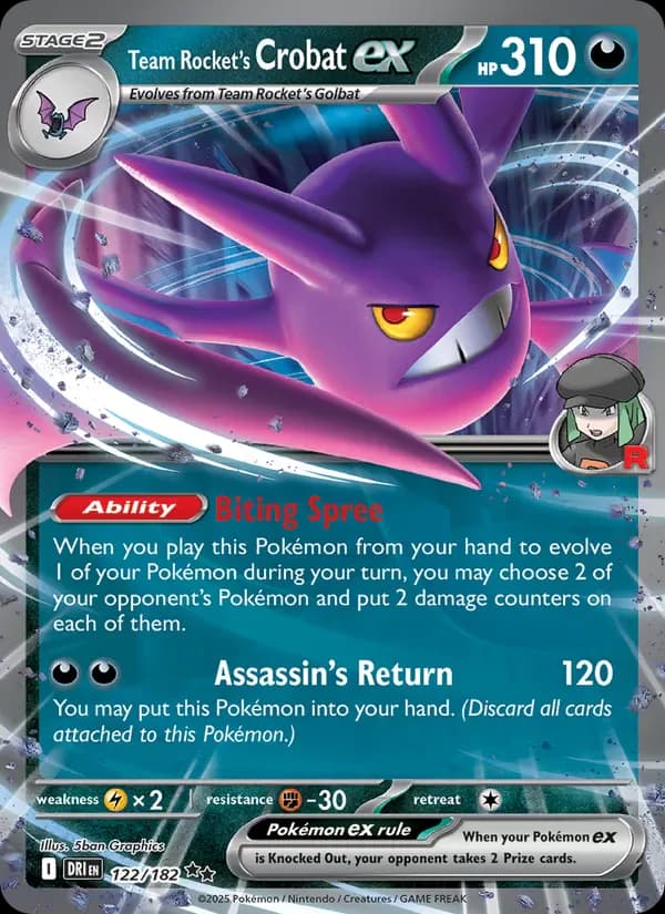 Team Rocket's Crobat ex 122/182 from Destined Rivals