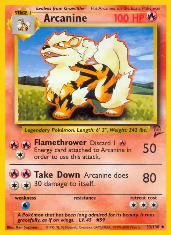 Arcanine 33/130 from Base Set 2