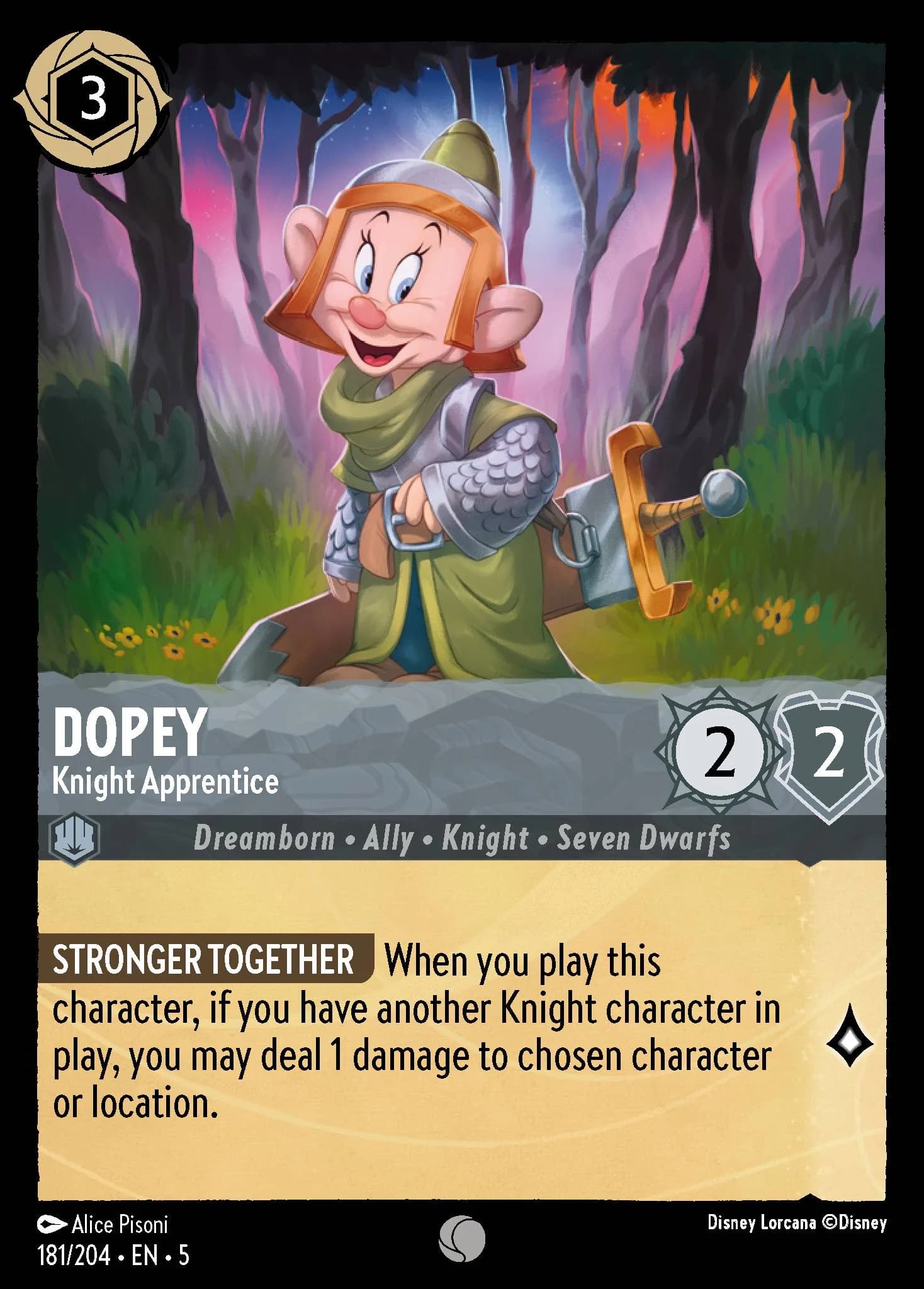 Dopey - Knight Apprentice 181/204 from Shimmering Skies
