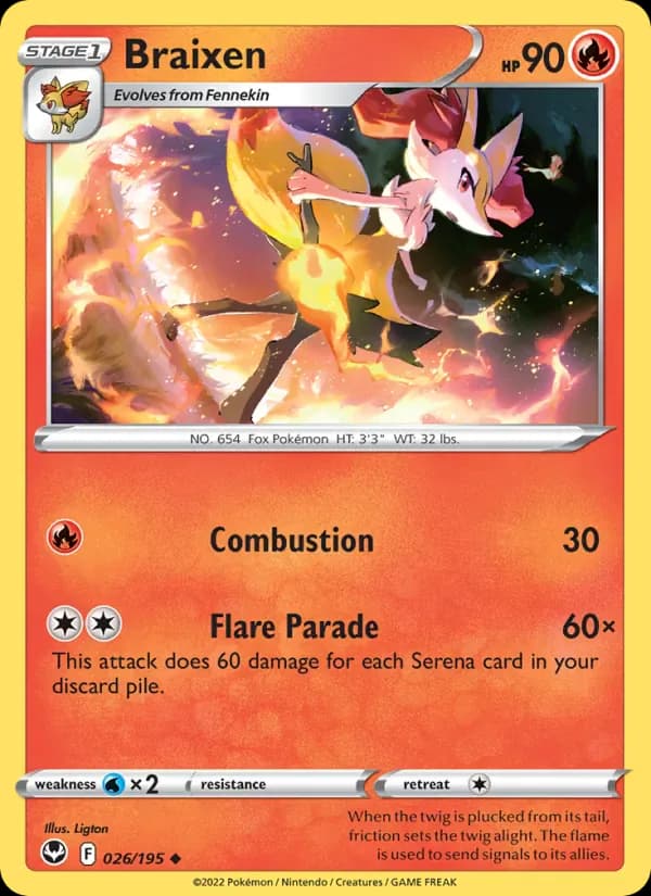Braixen 026/195 from Silver Tempest