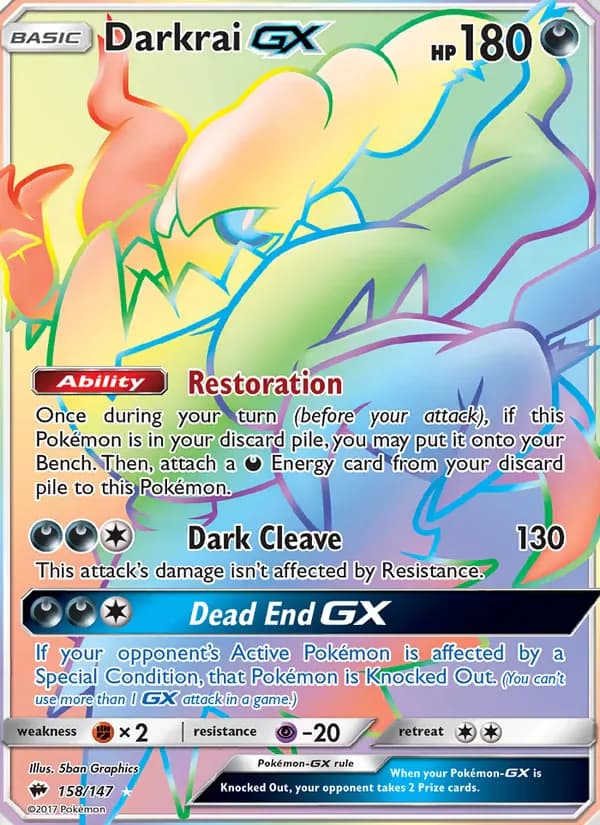 Darkrai GX 158/147 from Burning Shadows