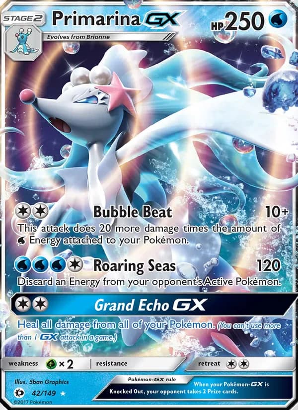 Primarina GX 42/149 from Sun & Moon Base Set