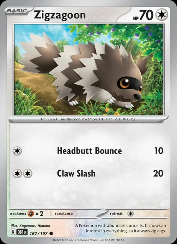 Zigzagoon 167/197 from Obsidian Flames