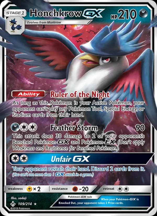 Honchkrow GX 109/214 from Unbroken Bonds