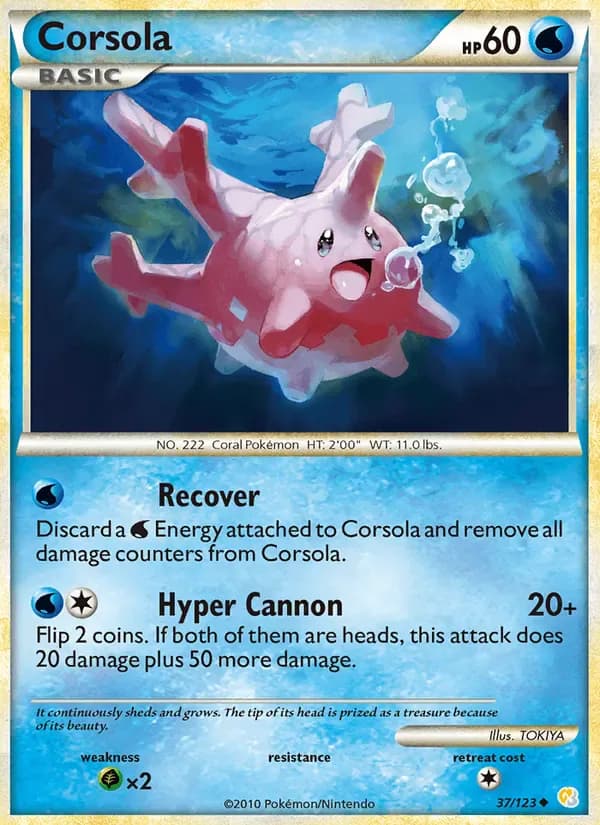 Corsola 37/123 from HeartGold & SoulSilver