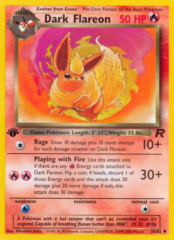 Dark Flareon 35/82 from Team Rocket