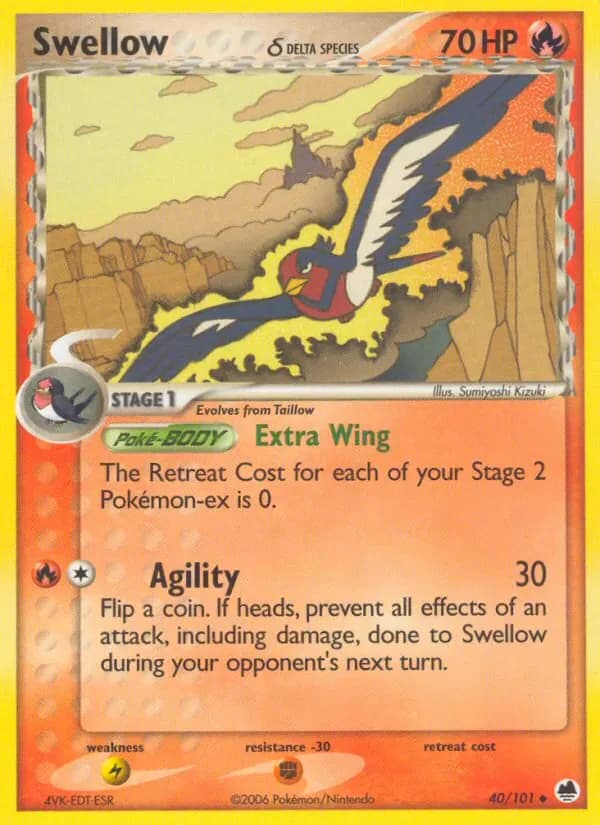 Swellow δ 40/101 from EX Dragon Frontiers