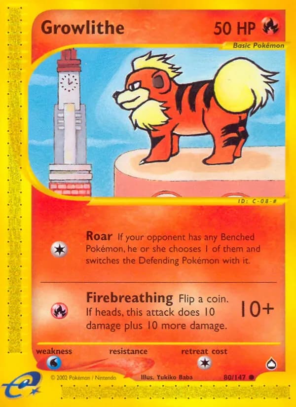 Growlithe 80/147 from Aquapolis