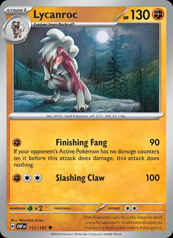 Lycanroc 117/197 from Obsidian Flames
