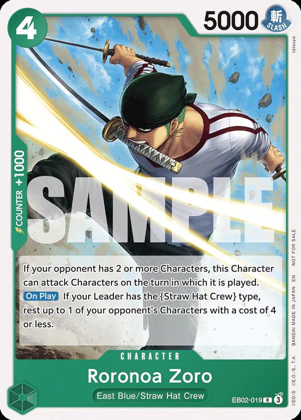 Roronoa Zoro EB02-019 Official alternate printing 1