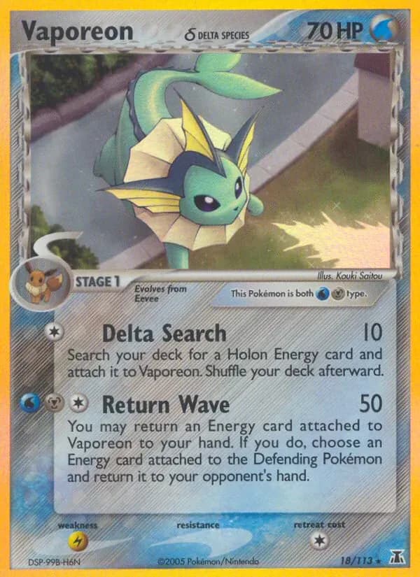 Vaporeon δ 18/113 from EX Delta Species