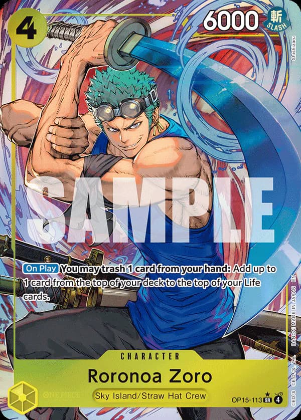 Roronoa Zoro OP15-113 Official alternate printing 1