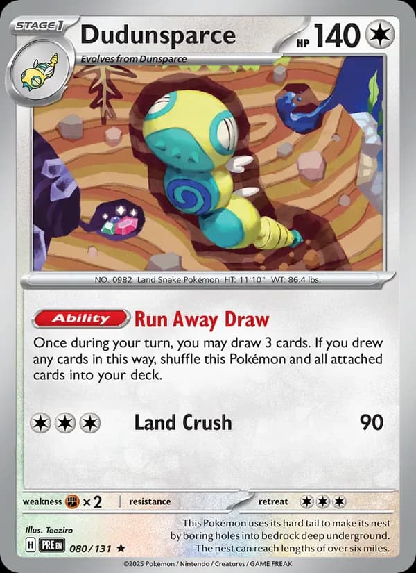 Dudunsparce 080/131 from Prismatic Evolutions