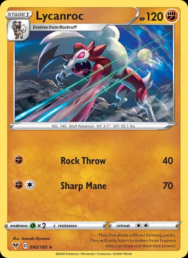 Lycanroc 95/185 from Vivid Voltage