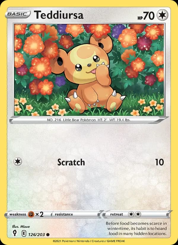 Teddiursa 126/203 from Evolving Skies