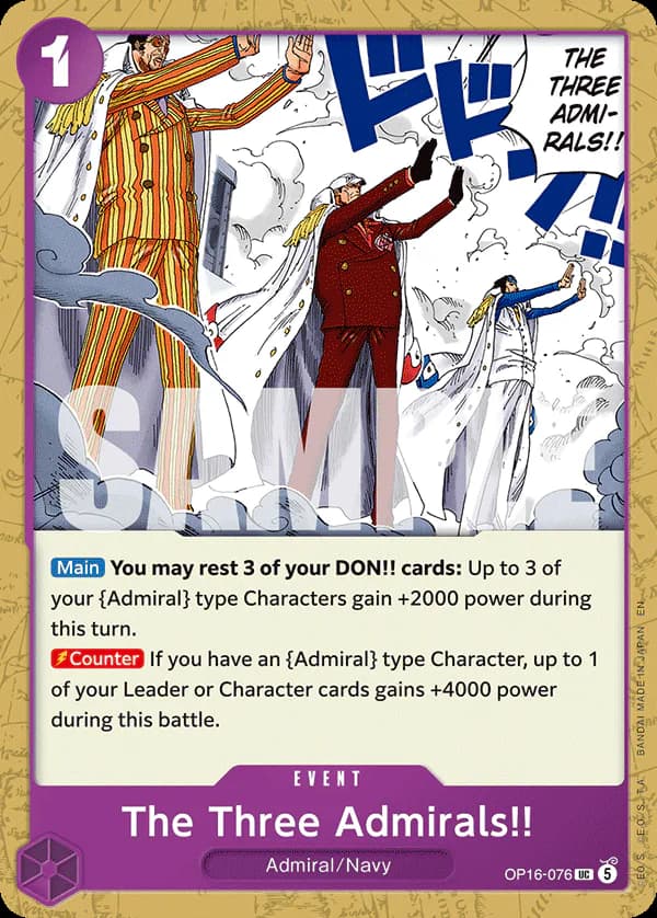 The Three Admirals!! OP16-076 Standard printing