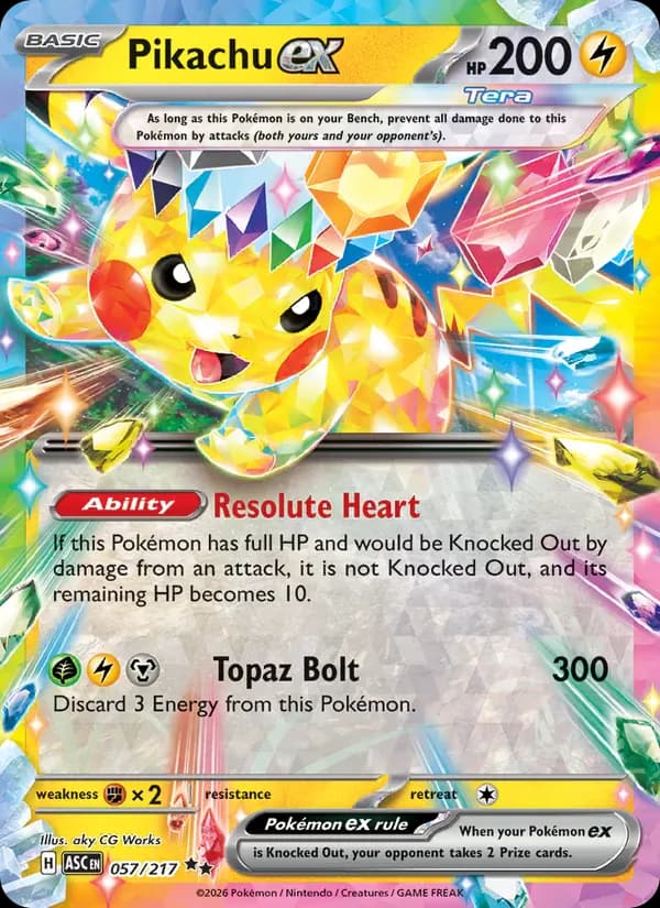 Pikachu ex 057/217 from Ascended Heroes