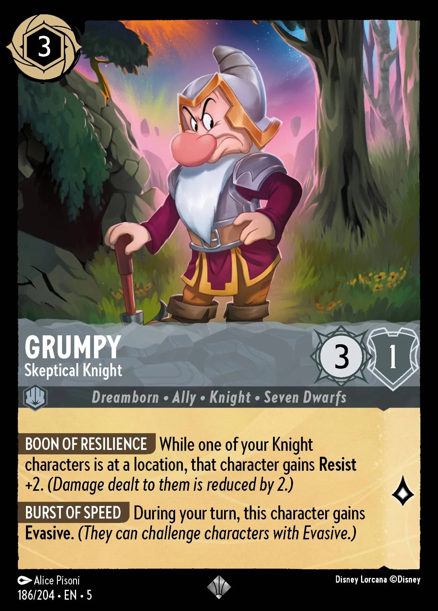 Grumpy - Skeptical Knight 186/204 from Shimmering Skies