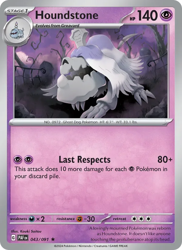 Houndstone 043/91 from Paldean Fates
