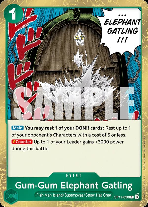 Gum-Gum Elephant Gatling OP11-038 Standard printing