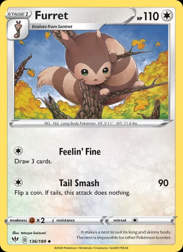 Furret 136/189 from Darkness Ablaze