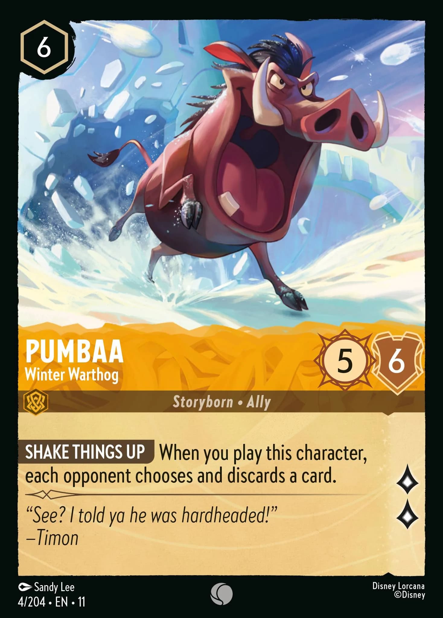 Pumbaa - Winter Warthog 4/204 from Winterspell