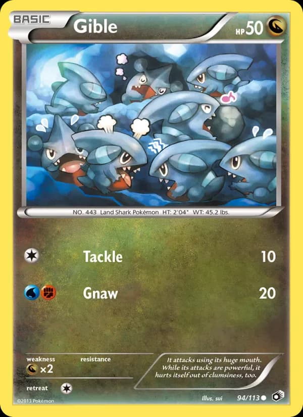 Gible 94/113 from Legendary Treasures