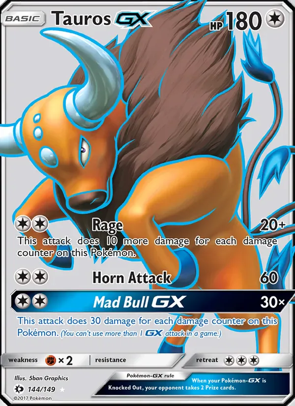 Tauros GX 144/149 from Sun & Moon Base Set