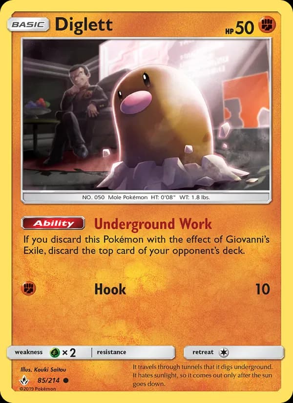 Diglett 85/214 from Unbroken Bonds