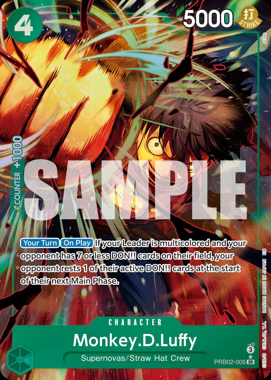Monkey.D.Luffy PRB02-005 Official alternate printing 1