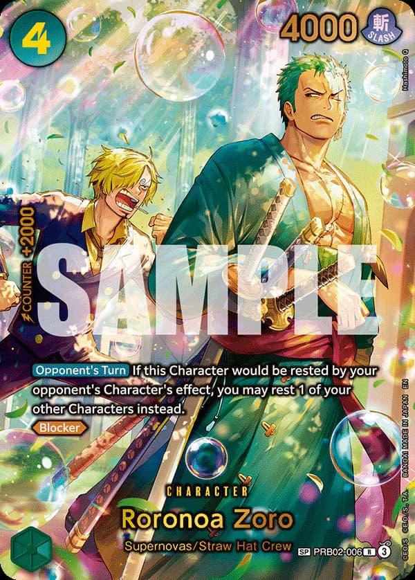 Roronoa Zoro PRB02-006 Official alternate printing 2