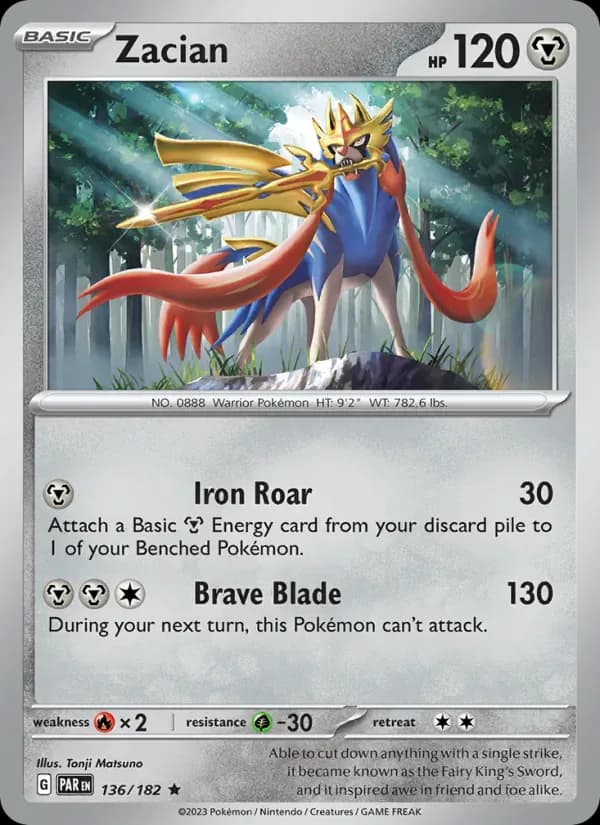Zacian 136/182 from Paradox Rift