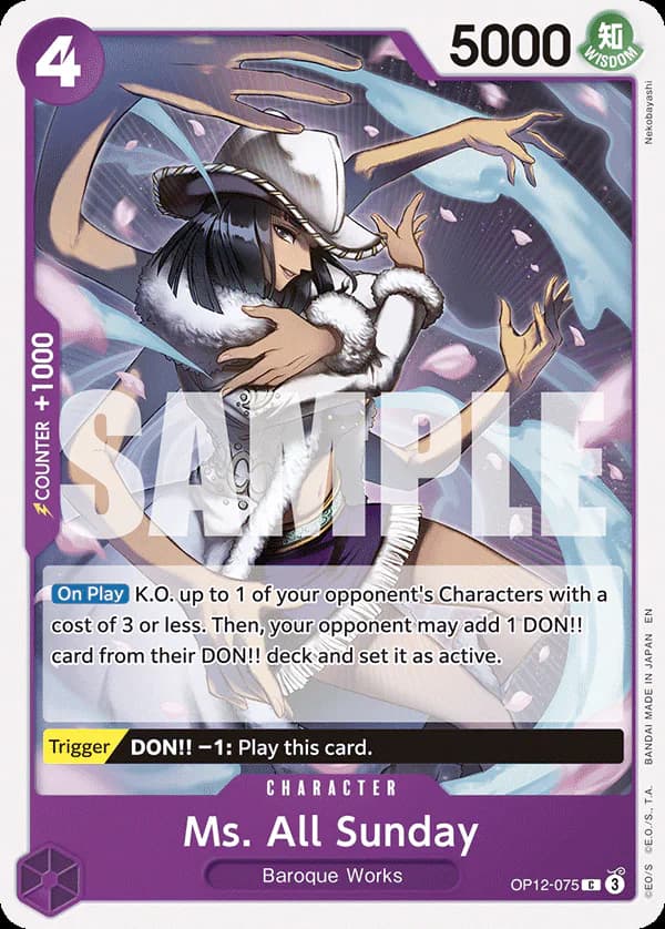 Ms. All Sunday OP12-075 Standard printing