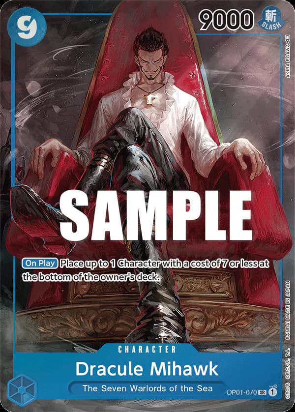 Dracule Mihawk OP01-070 Official alternate printing 1