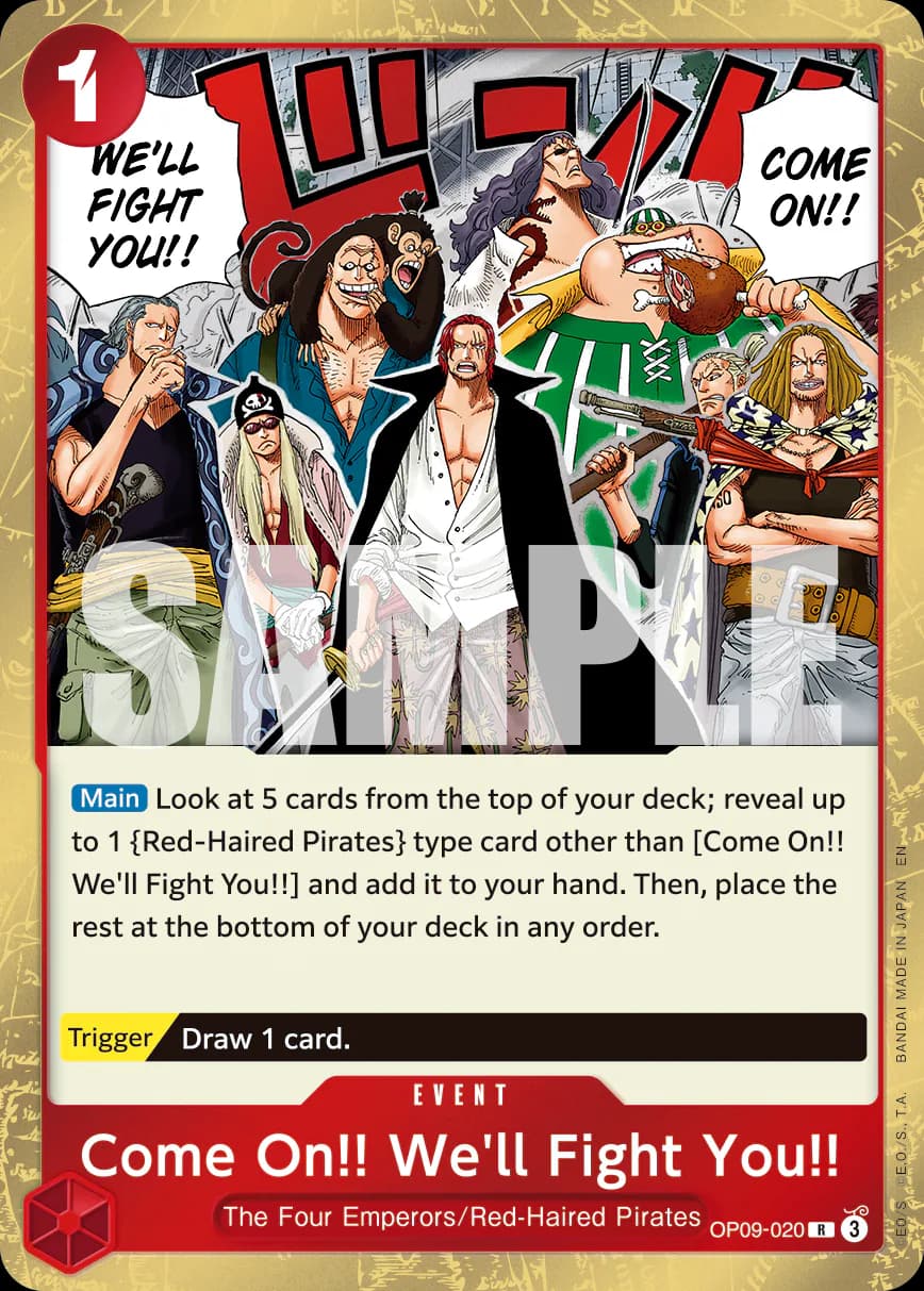 Come On!! We'll Fight You!! OP09-020 Official alternate printing r2