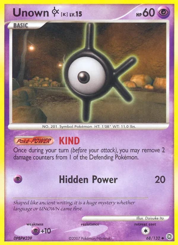 Unown K 68/132 from Secret Wonders